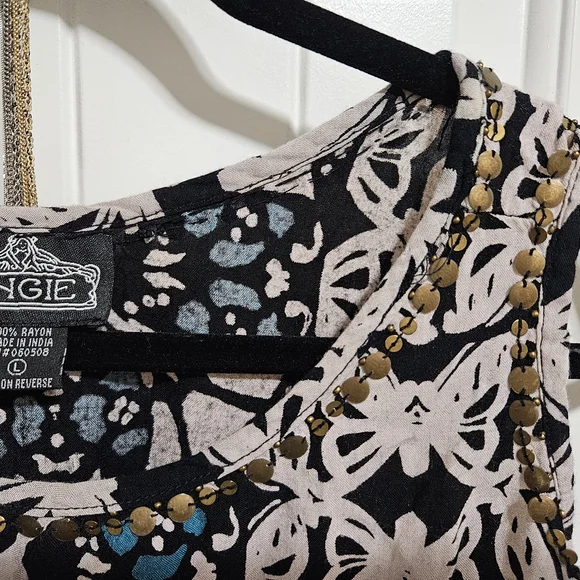 Angie boho tunic or dress L EUC - Picture 7 of 13